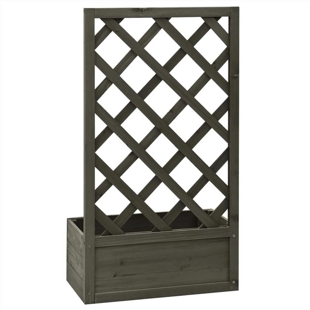 Garden Trellis Planter Grey 50x25x90 Cm Solid Firwood - Image 4