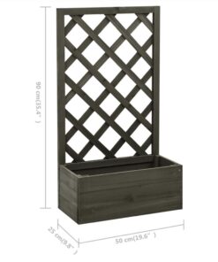 Garden Trellis Planter Grey 50x25x90 Cm Solid Firwood -Room Garden Trellis Planter Grey 50x25x90 cm Solid Firwood 457011 5