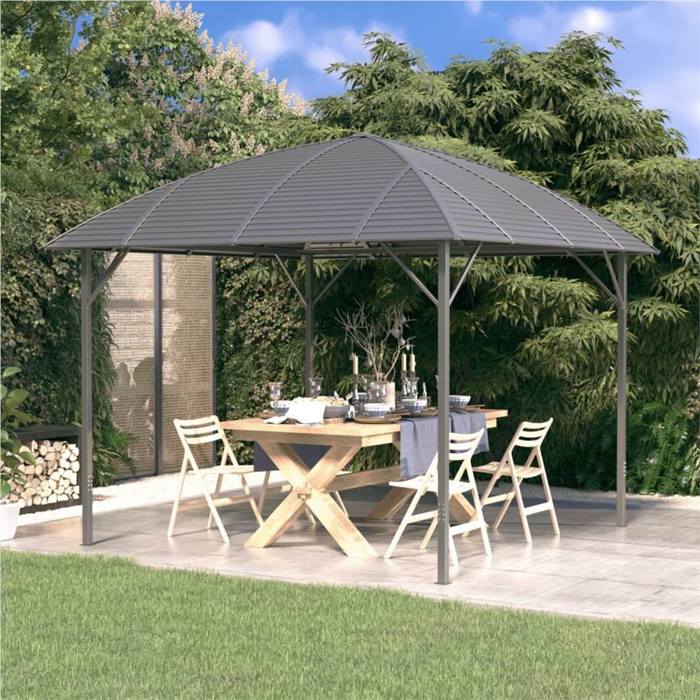 Gazebo with Arch Roof 3x3 m Anthracite Gazebo With Arch Roof 3x3 M Anthracite -Room Gazebo with Arch Roof 3x3 m Anthracite 516129 0
