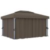 Gazebo With Curtain 4x3 M Taupe Aluminium -Room Gazebo with Curtain 4x3 m Taupe Aluminium 458268 0