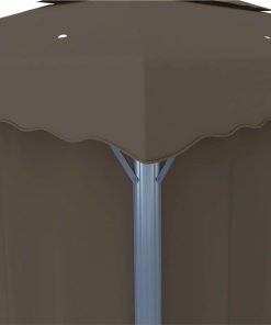 Gazebo With Curtain 4x3 M Taupe Aluminium -Room Gazebo with Curtain 4x3 m Taupe Aluminium 458268 5