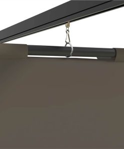 Gazebo With Curtains 6x3 M Taupe Steel -Room Gazebo with Curtains 6x3 m Taupe Steel 510795 5