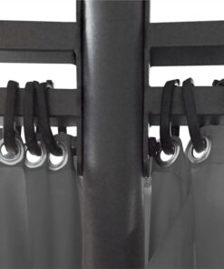 Gazebo With Curtains Round 3.5x2.7 M Anthracite 6 Gazebo With Curtains Round 3.5x2.7 M Anthracite -Room Gazebo with Curtains Round 3 5x2 7 m Anthracite 487668 4