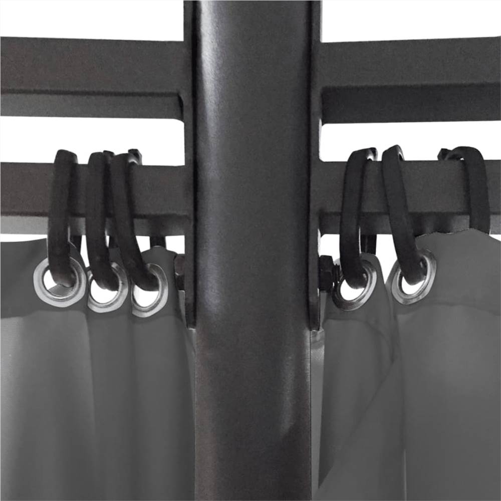 Gazebo with Curtains Round 3.5x2.7 m Anthracite Gazebo With Curtains Round 3.5x2.7 M Anthracite -Room Gazebo with Curtains Round 3 5x2 7 m Anthracite 487668 4