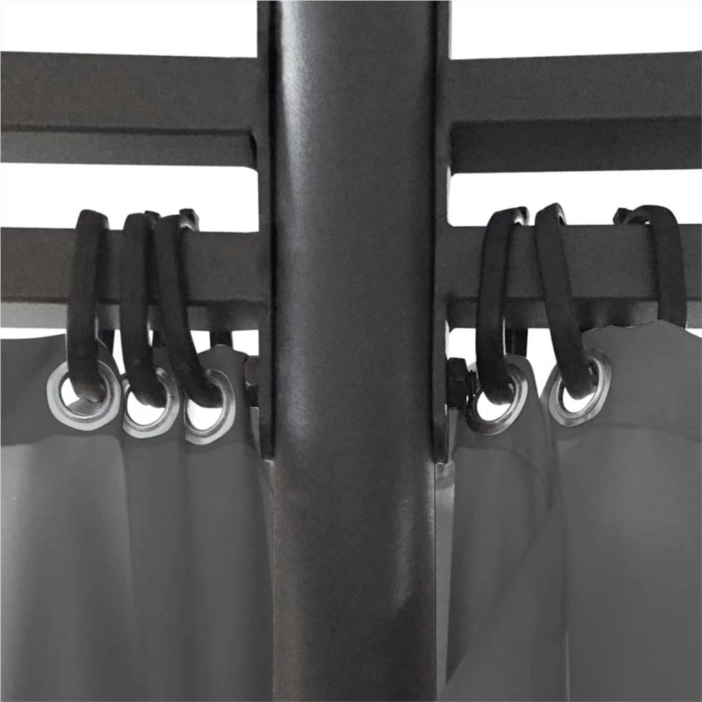 Gazebo With Curtains Round 3.5x2.7 M Anthracite - Image 5
