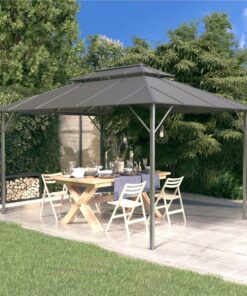 Gazebo With Double Roof 3x4 M Anthracite
