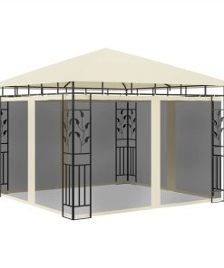Gazebo With Mosquito Net 3x3x2.73 M Cream 180 G/m²