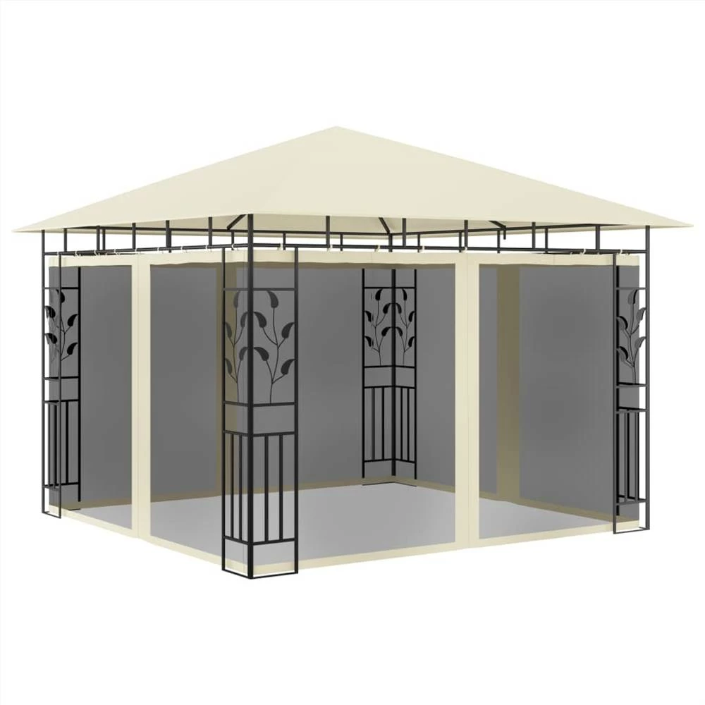 Gazebo With Mosquito Net 3x3x2.73 M Cream 180 G/m²