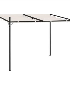 Gazebo With Retractable Roof 300x300x233 Cm Cream
