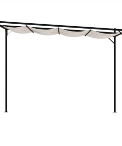 Gazebo With Retractable Roof 300x300x233 Cm Cream 4 Gazebo With Retractable Roof 300x300x233 Cm Cream -Room Gazebo with Retractable Roof 300x300x233 cm Cream 466088 2