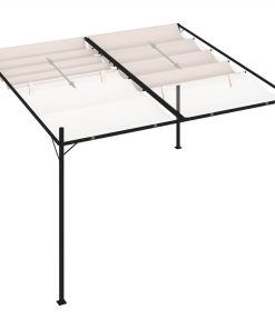 Gazebo With Retractable Roof 300x300x233 Cm Cream 6 Gazebo With Retractable Roof 300x300x233 Cm Cream -Room Gazebo with Retractable Roof 300x300x233 cm Cream 466088 4