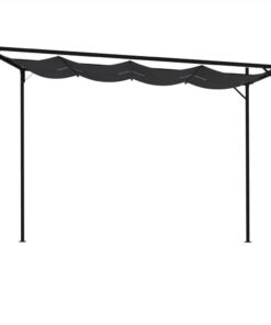 Gazebo With Retractable Roof 400x300x233 Cm Anthracite -Room Gazebo with Retractable Roof 400x300x233 cm Anthracite 466063 2