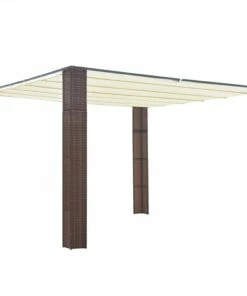 Gazebo With Roof Poly Rattan 300x300x200 Cm Brown And Cream