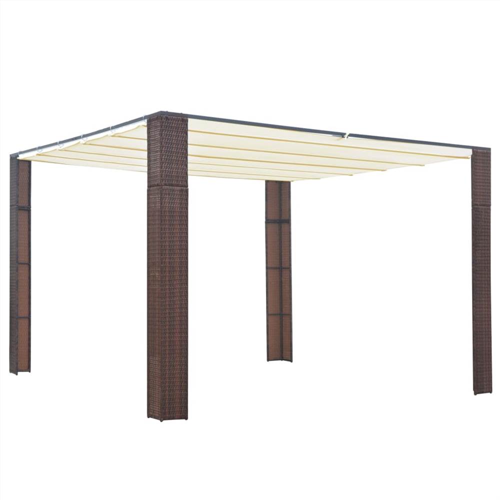 Gazebo with Roof Poly Rattan 300x300x200 cm Brown and Cream Gazebo With Roof Poly Rattan 300x300x200 Cm Brown And Cream -Room Gazebo with Roof Poly Rattan 300x300x200 cm Brown and Cream 489834 0