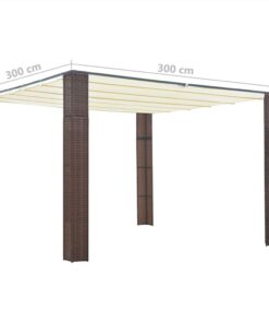 Gazebo With Roof Poly Rattan 300x300x200 Cm Brown And Cream 5 Gazebo With Roof Poly Rattan 300x300x200 Cm Brown And Cream -Room Gazebo with Roof Poly Rattan 300x300x200 cm Brown and Cream 489834 3