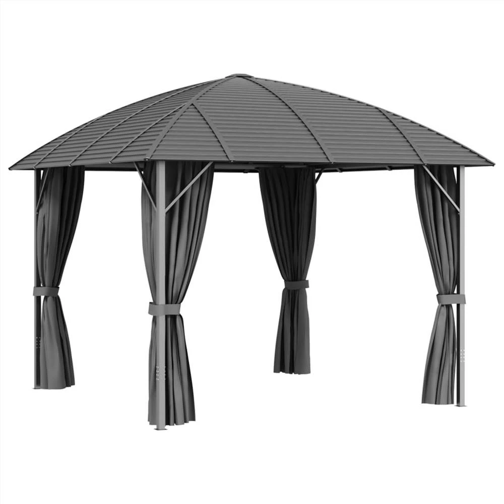 Gazebo With Sidewalls&Arch Roof 3x3 M Anthracite - Image 2