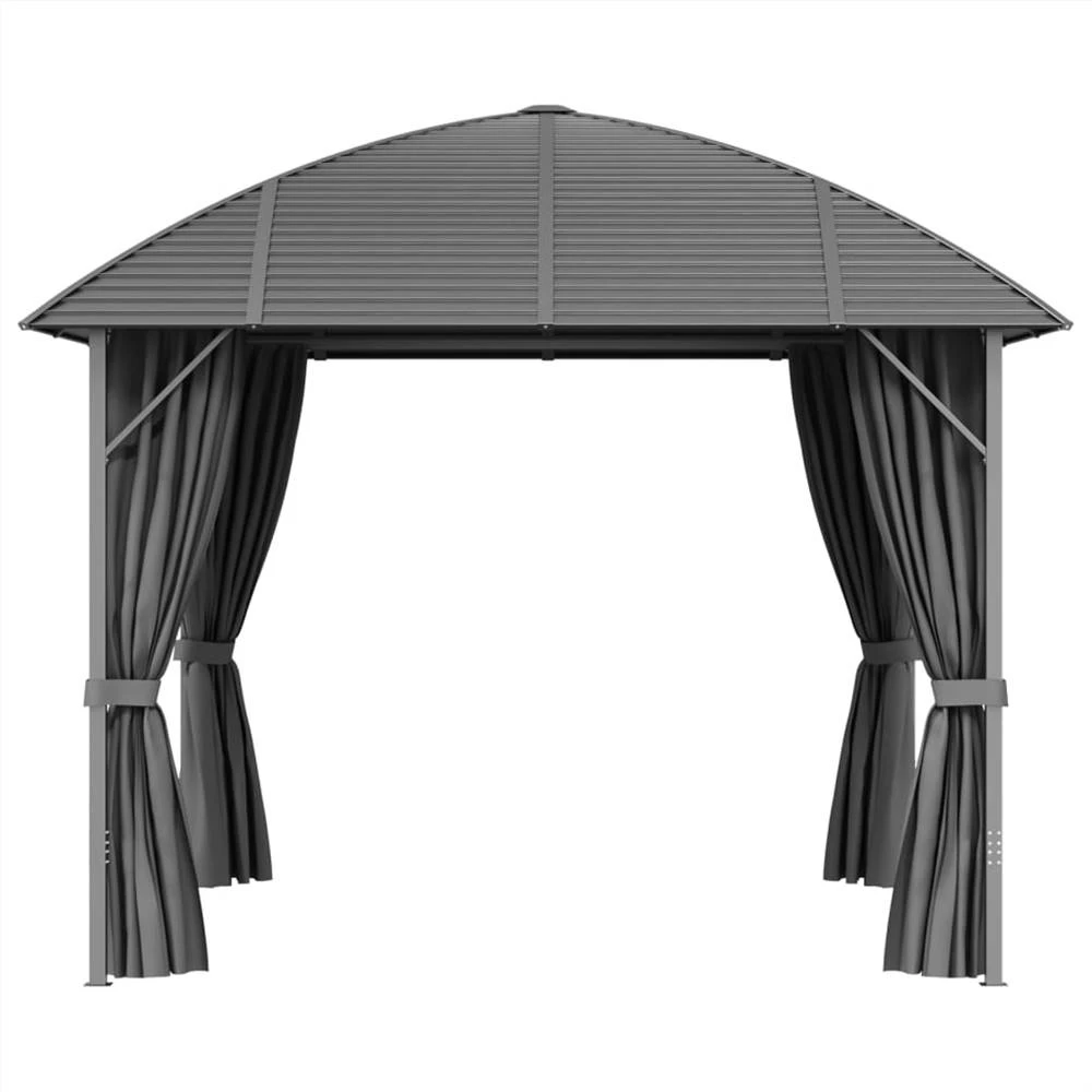 Gazebo With Sidewalls&Arch Roof 3x3 M Anthracite - Image 3