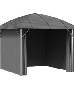 Gazebo With Sidewalls&Arch Roof 3x3 M Anthracite -Room Gazebo with Sidewalls Arch Roof 3x3 m Anthracite 516157 3