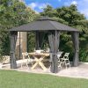Gazebo With Sidewalls&Double Roof 3x3 M Anthracite 1 Gazebo With Sidewalls&Double Roof 3x3 M Anthracite -Room Gazebo with Sidewalls Double Roof 3x3 m Anthracite 512945 0