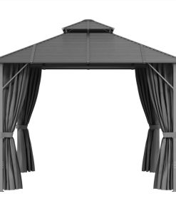 Gazebo With Sidewalls&Double Roof 3x3 M Anthracite 4 Gazebo With Sidewalls&Double Roof 3x3 M Anthracite -Room Gazebo with Sidewalls Double Roof 3x3 m Anthracite 512945 2