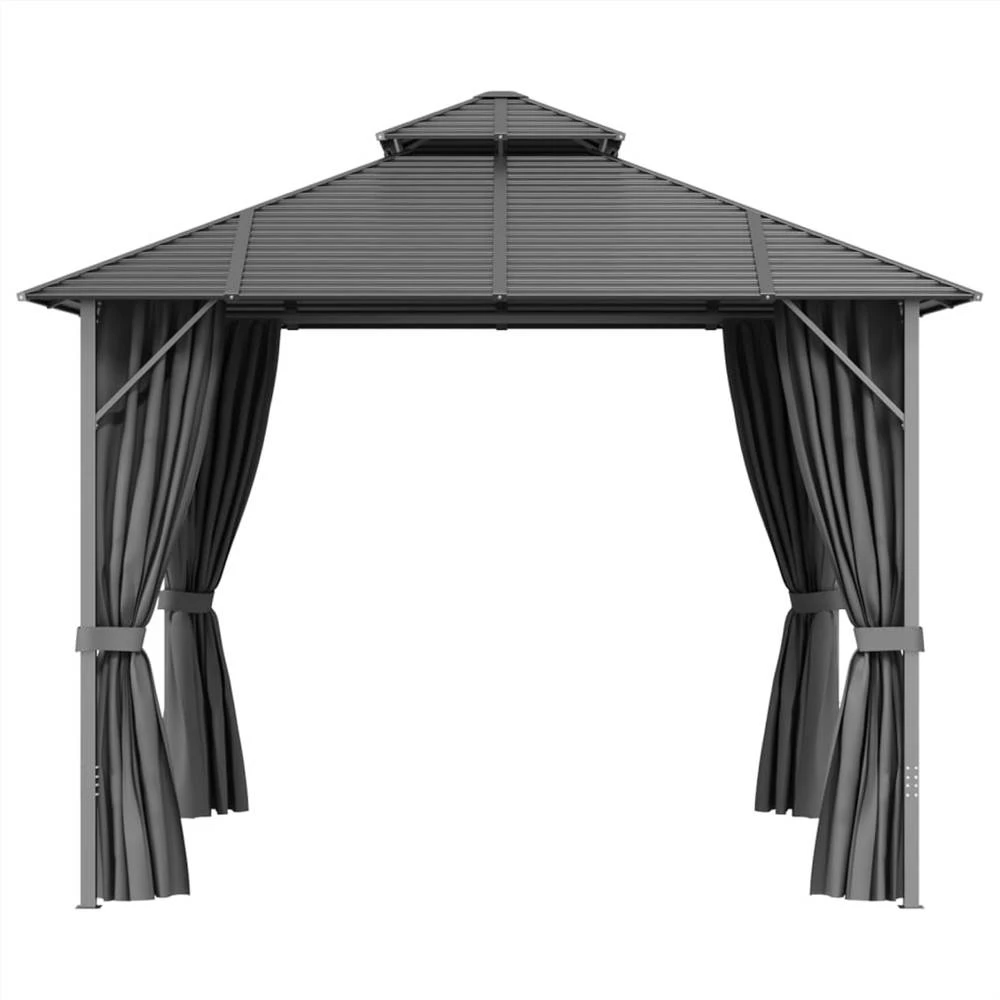 Gazebo With Sidewalls&Double Roof 3x3 M Anthracite - Image 3