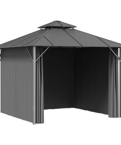 Gazebo With Sidewalls&Double Roof 3x3 M Anthracite 5 Gazebo With Sidewalls&Double Roof 3x3 M Anthracite -Room Gazebo with Sidewalls Double Roof 3x3 m Anthracite 512945 3
