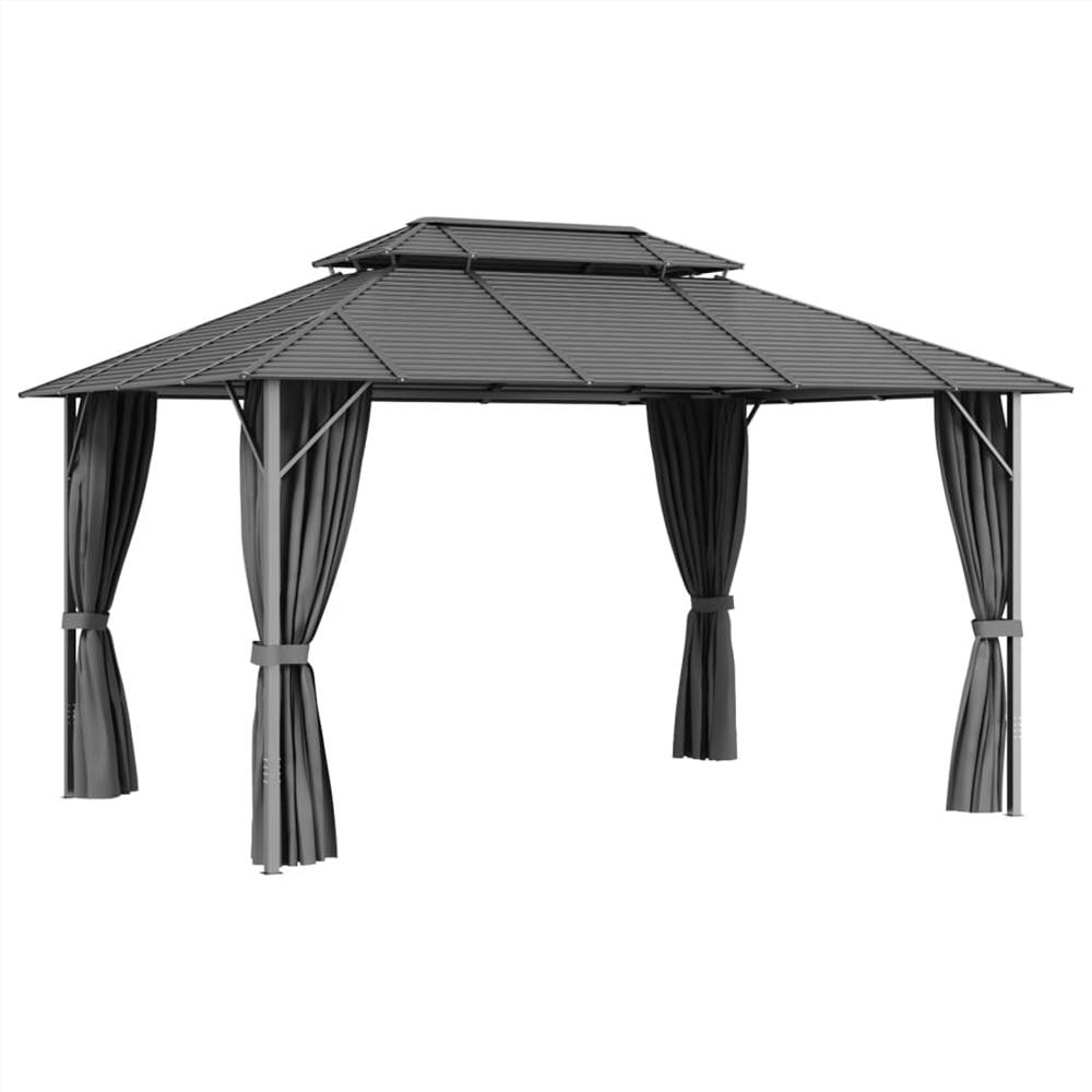 Gazebo with Sidewalls&Double Roof 3x4 m Anthracite Gazebo With Sidewalls&Double Roof 3x4 M Anthracite -Room Gazebo with Sidewalls Double Roof 3x4 m Anthracite 513429 1