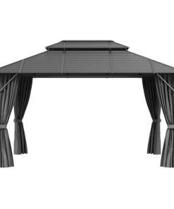 Gazebo With Sidewalls&Double Roof 3x4 M Anthracite 4 Gazebo With Sidewalls&Double Roof 3x4 M Anthracite -Room Gazebo with Sidewalls Double Roof 3x4 m Anthracite 513429 2
