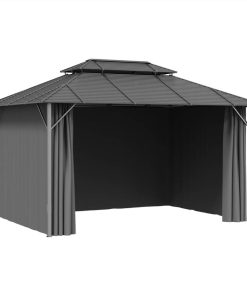 Gazebo With Sidewalls&Double Roof 3x4 M Anthracite 5 Gazebo With Sidewalls&Double Roof 3x4 M Anthracite -Room Gazebo with Sidewalls Double Roof 3x4 m Anthracite 513429 3