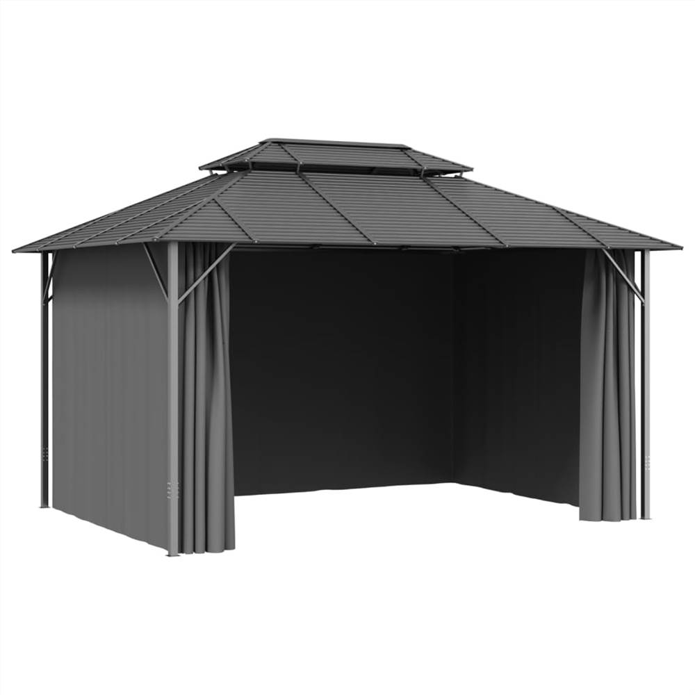 Gazebo with Sidewalls&Double Roof 3x4 m Anthracite Gazebo With Sidewalls&Double Roof 3x4 M Anthracite -Room Gazebo with Sidewalls Double Roof 3x4 m Anthracite 513429 3