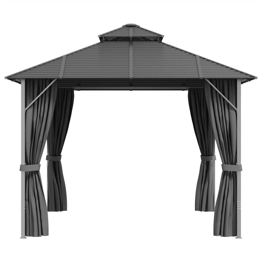 Gazebo with Sidewalls&Double Roof 3x4 m Anthracite Gazebo With Sidewalls&Double Roof 3x4 M Anthracite -Room Gazebo with Sidewalls Double Roof 3x4 m Anthracite 513429 4