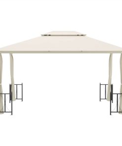 Gazebo With Sidewalls&Double Roofs 3x4 M Cream -Room Gazebo with Sidewalls Double Roofs 3x4 m Cream 515812 3