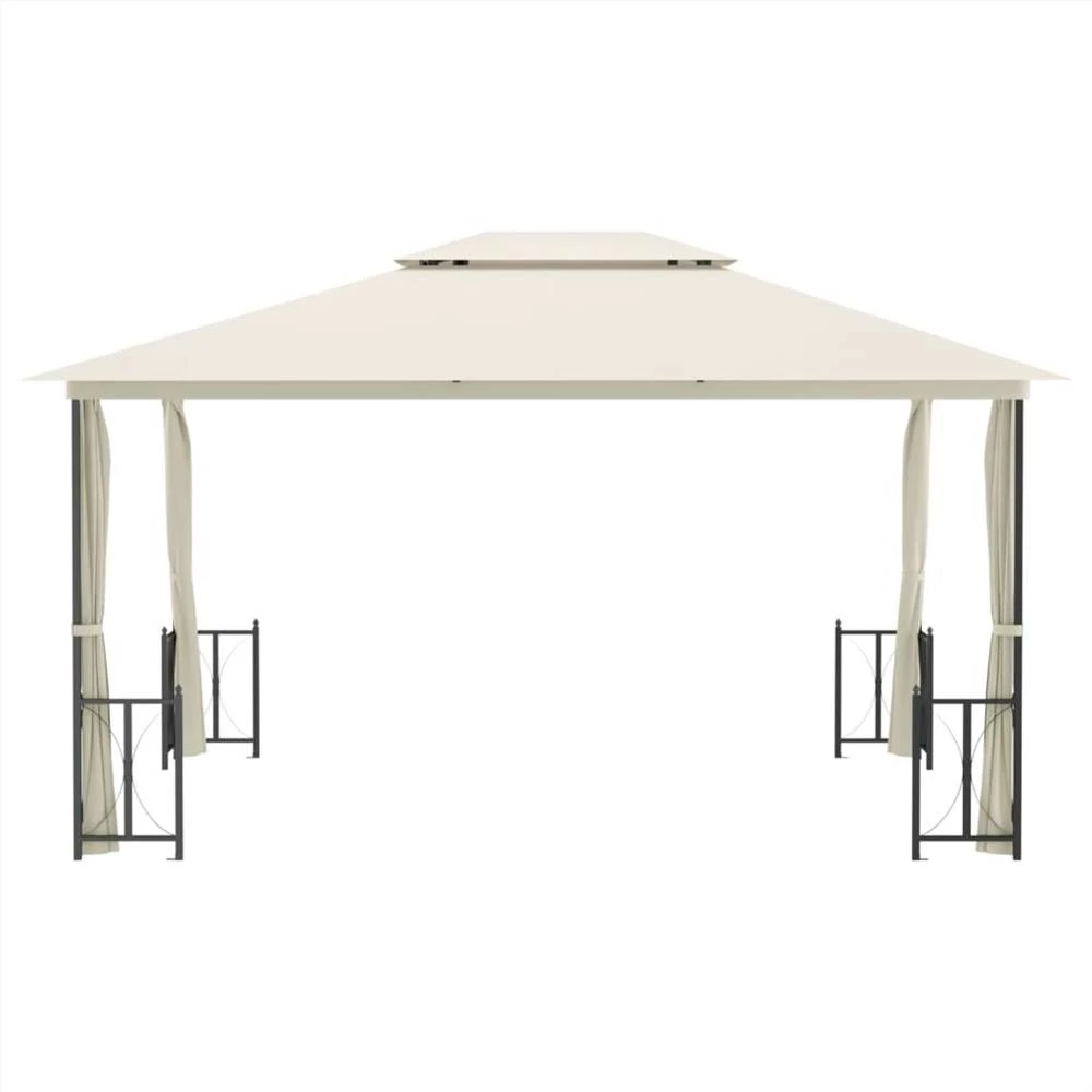 Gazebo With Sidewalls&Double Roofs 3x4 M Cream - Image 4