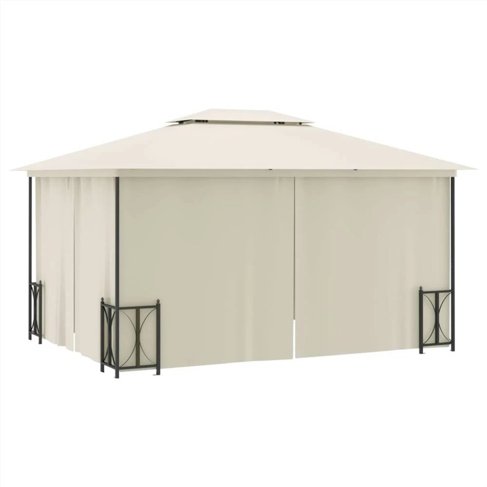 Gazebo With Sidewalls&Double Roofs 3x4 M Cream - Image 5