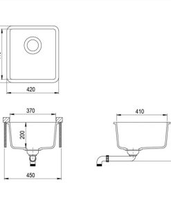 Granite Kitchen Sink Single Basin Black -Room Granite Kitchen Sink Single Basin Black 452515 4
