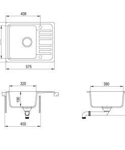 Granite Kitchen Sink Single Basin Grey -Room Granite Kitchen Sink Single Basin Grey 433191 4