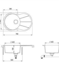 Granite Kitchen Sink Single Basin Oval Black -Room Granite Kitchen Sink Single Basin Oval Black 444960 4