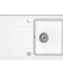 Granite Kitchen Sink Single Basin With Drainer Reversible Cream White