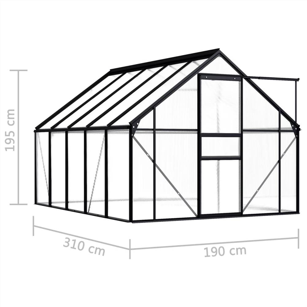 Greenhouse Anthracite Aluminium 5.89 m² Greenhouse Anthracite Aluminium 5.89 M² -Room Greenhouse Anthracite Aluminium 5 89 m 438964 5