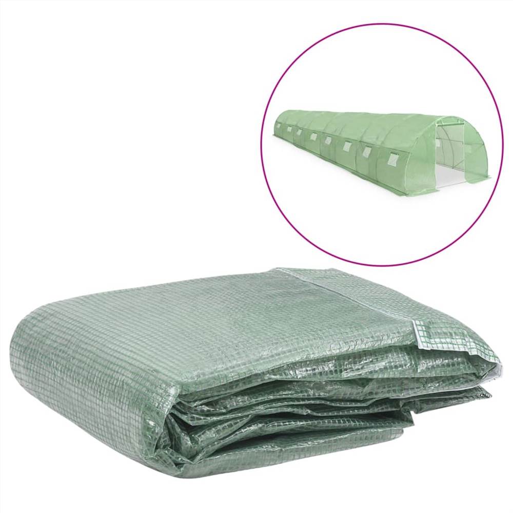 Greenhouse Replacement Cover (36 m²) 300x1200x200 cm Green Greenhouse Replacement Cover (36 M²) 300x1200x200 Cm Green -Room Greenhouse Replacement Cover 36 m 300x1200x200 cm Green 472429 0