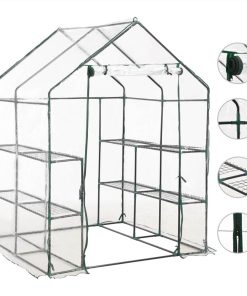 Greenhouse With 8 Shelves 143x143x195 Cm