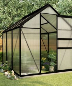 Greenhouse With Base Frame Anthracite Aluminium 3.61 M²