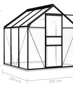 Greenhouse With Base Frame Anthracite Aluminium 3.61 M² -Room Greenhouse with Base Frame Anthracite Aluminium 3 61 m 437168 5