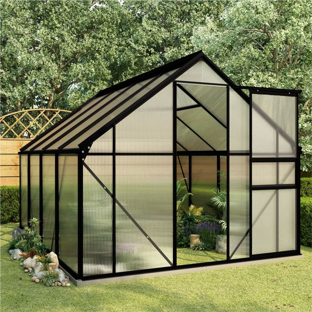 Greenhouse with Base Frame Anthracite Aluminium 4.75 m² Greenhouse With Base Frame Anthracite Aluminium 4.75 M² -Room Greenhouse with Base Frame Anthracite Aluminium 4 75 m 437566 0