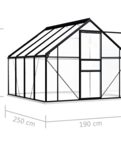 Greenhouse With Base Frame Anthracite Aluminium 4.75 M² 7 Greenhouse With Base Frame Anthracite Aluminium 4.75 M² -Room Greenhouse with Base Frame Anthracite Aluminium 4 75 m 437566 5