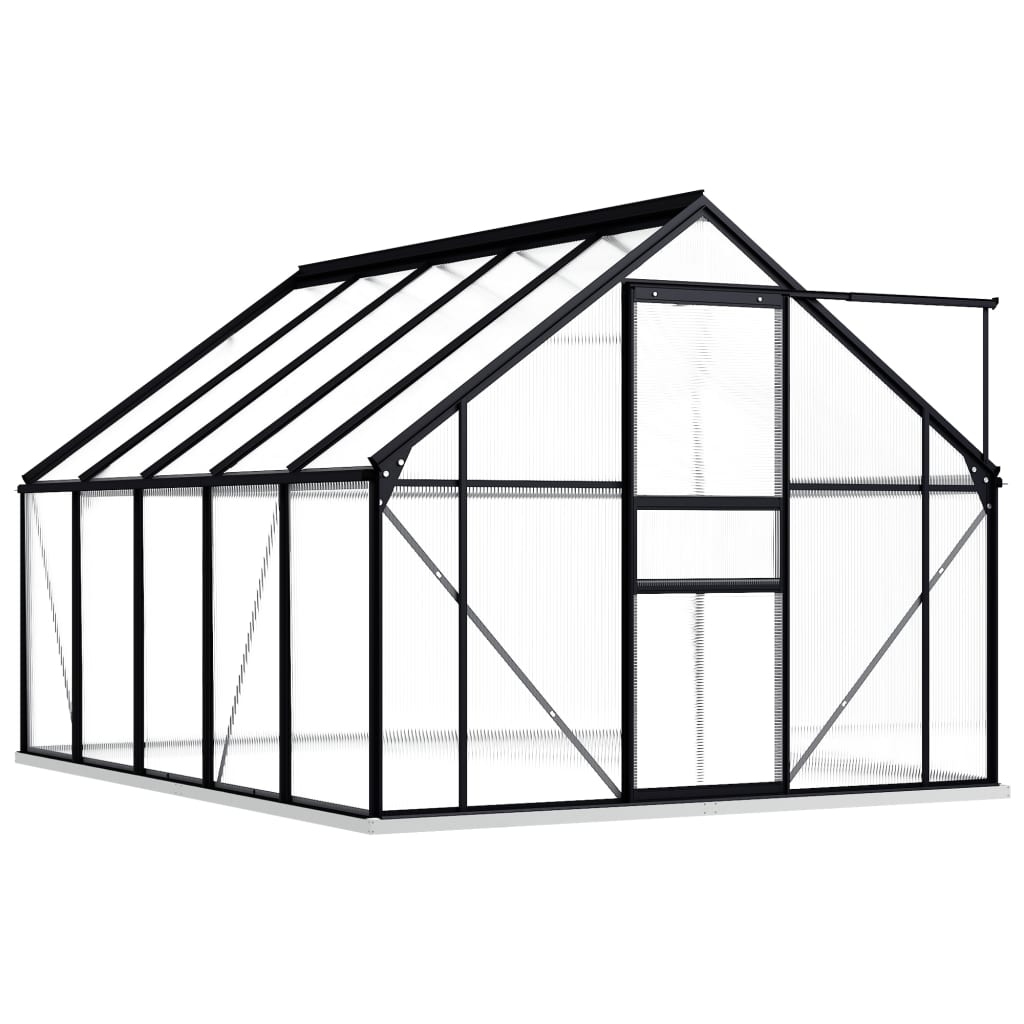 Greenhouse with Base Frame Anthracite Aluminium 5.89 m² Greenhouse With Base Frame Anthracite Aluminium 5.89 M² -Room Greenhouse with Base Frame Anthracite Aluminium 5 89 m 433630 1