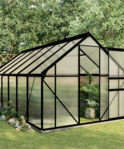Greenhouse With Base Frame Anthracite Aluminium 7.03 M²