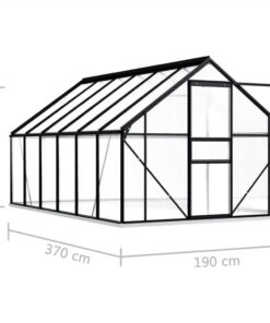 Greenhouse With Base Frame Anthracite Aluminium 7.03 M² -Room Greenhouse with Base Frame Anthracite Aluminium 7 03 m 447164 5