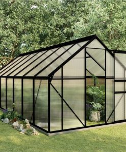 Greenhouse With Base Frame Anthracite Aluminium 8.17 M²