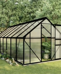 Greenhouse With Base Frame Anthracite Aluminium 8.17 M²